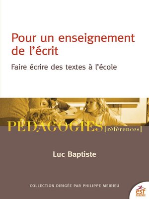 cover image of Pour un enseignement de l'écrit